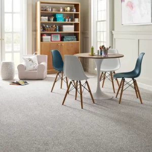 Gray Shaw Floors carpet in kids playroom | A & S Carpet Collection